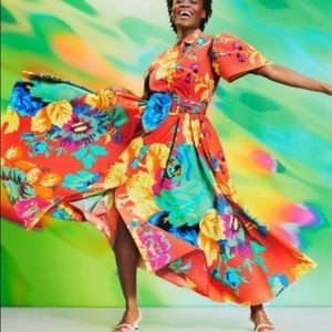 NEW WITH TAGS: Christopher John Rogers for Target Orange Floral Dress | Size 6